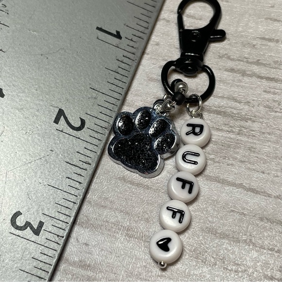 Black Resin Filled Paw Pet Charm Or Purse Toggle Or Keychain - Picture 12 of 13